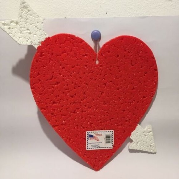 Vintage Melted Plastic Popcorn Heart White Arrow Valentine’s Day  USA Kage - Picture 2 of 3